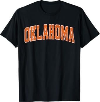 Oklahoma State Retro Orange Varsity Vintage Text T-Shirt