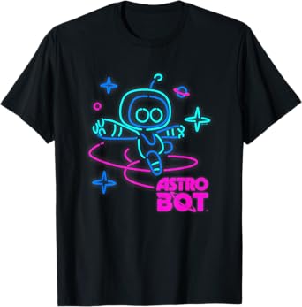 Astro Bot Rescue Mission Neon Lights PlayStation T-Shirt