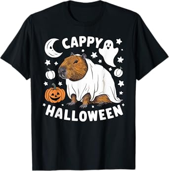 Cappy Halloween - Cute Capybara Ghost Costume T-Shirt