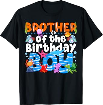 Brother UnderSea Birthday Party Boy Ocean Sea Animals Themed T-Shirt