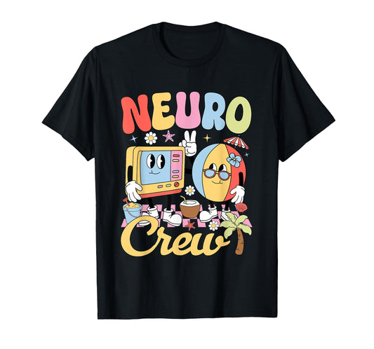 Funny Neuro Crew Summer Vibe Neurology Nurse Team T-Shirt