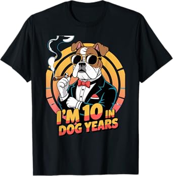 I'm 10 In Dog Years Funny Cute Fun Retro 70th Birthday Gifts T-Shirt for Men Women