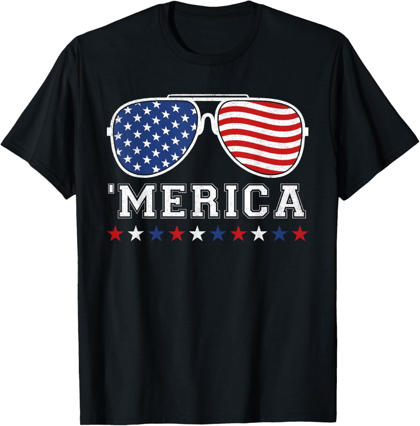 Retro Merica Sunglasses 4th Of July Funny Usa Men Women Kids T-shirt