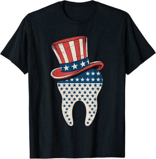 Patriotic Tooth Funny Dental 4th Of July Costume T-shirt