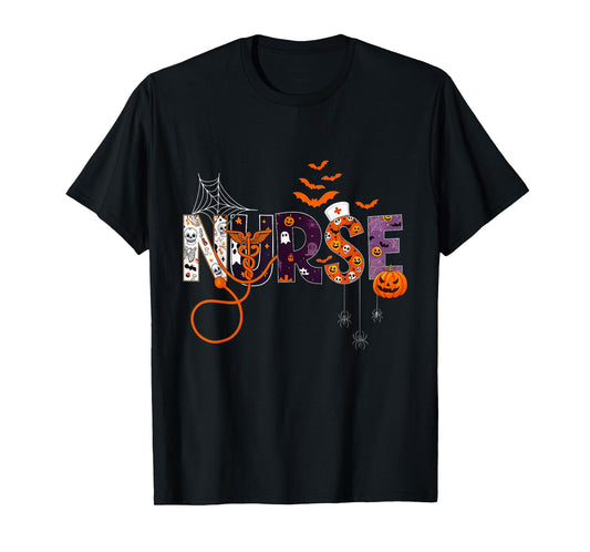 Ghost Nurse Healthcare Worker Cute Nurse Halloween T-Shirt