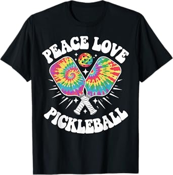 Peace Love Pickleball Funny T-Shirt