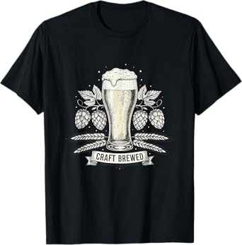 Vintage Beer Glass - Handcrafted Brew Art T-Shirt