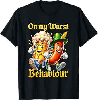Funny German Beer Lover Outfit Oktoberfest Sausage T-Shirt