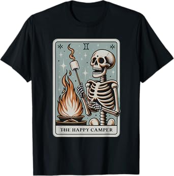 The Happy Camper Tarot Card Campfire Camping Summer Vacation T-Shirt
