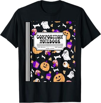 Composition Notebook Matching Halloween Costume For Teachers T-Shirt