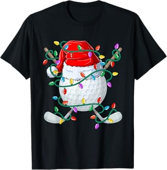 Christmas Golf Xmas Santa Sports Hat Golfer Golfing Funny T-Shirt