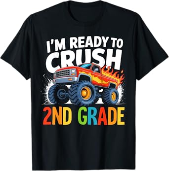 Ready To Crush 2nd Grade Boys Monster Truck Back To School T-Shirt