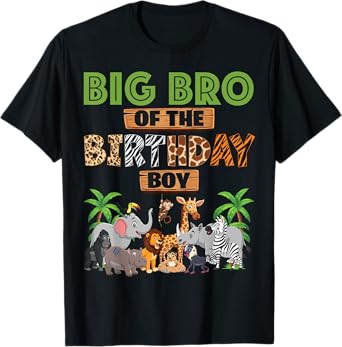 Wild Big Bro Of The Birthday Boy Zoo Safari Jungle Animal T-Shirt