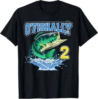 Retro O’Fishally 2 Fishing 2nd Bday 2 Years Old T-Shirt