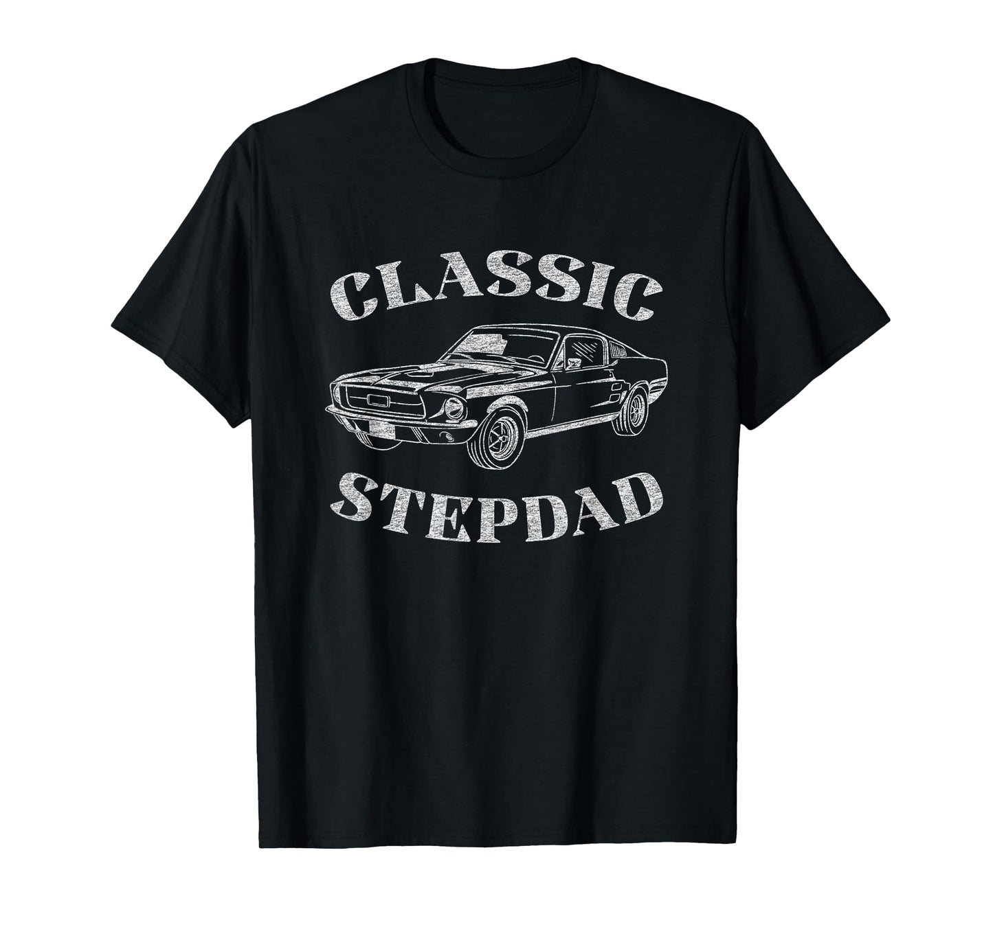 Funny Stepdad Classic Car Graphic T-Shirt