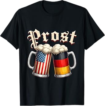 Oktoberfest Drinking Vintage German Flag Prost Beer T-Shirt