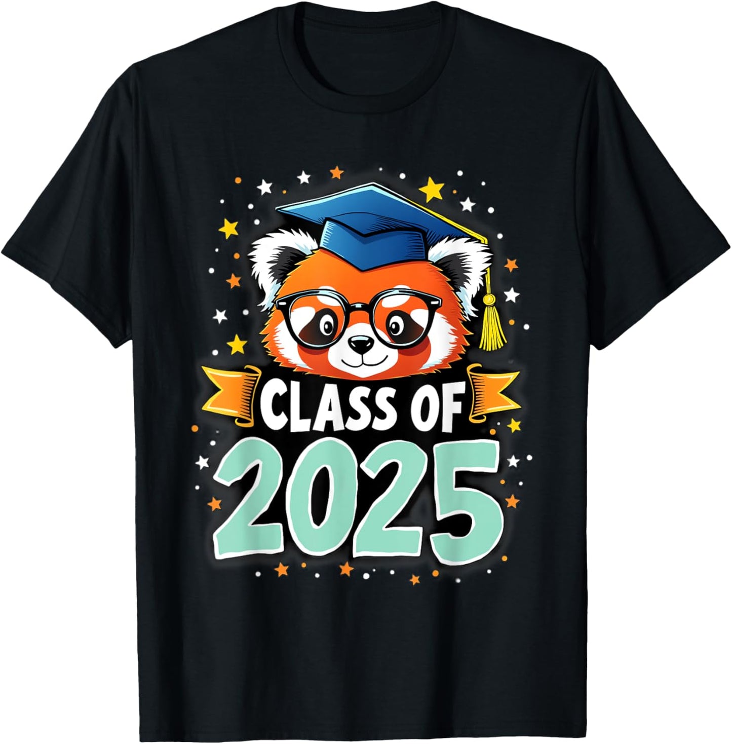 Graduate Red Panda Class Of 2025 Kids Mens Womens Graduation T-Shirt