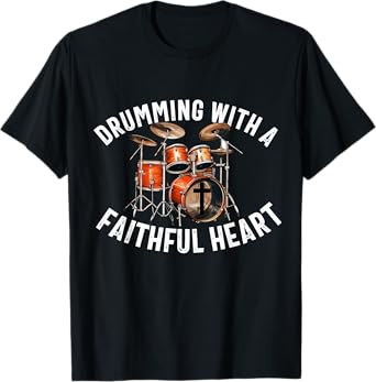 Christian Drummer Drum Player Stick Men Jesus Worship Music T-Shirt