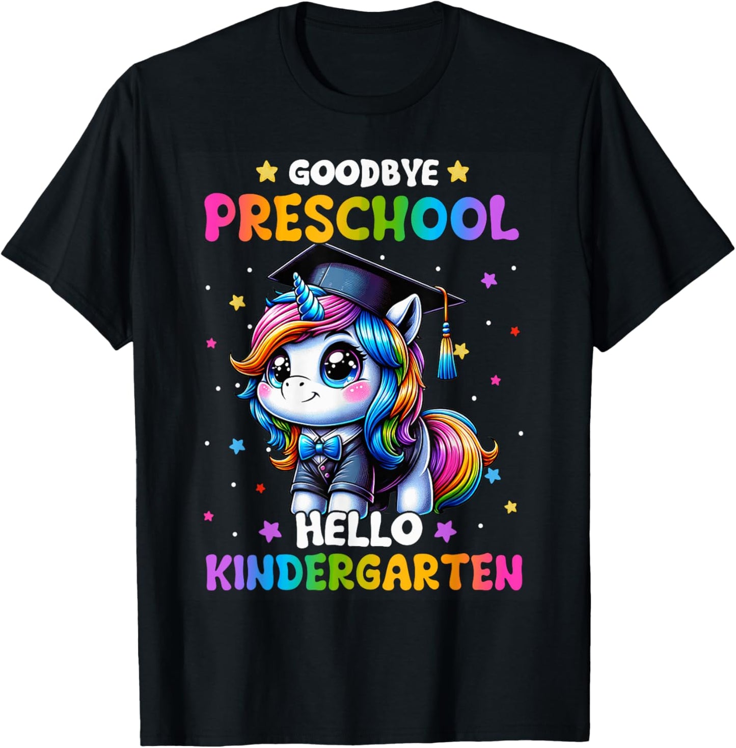 Graduation Goodbye Preschool Hello Kindergarten Unicorn Kids T-shirt by TeeBrew