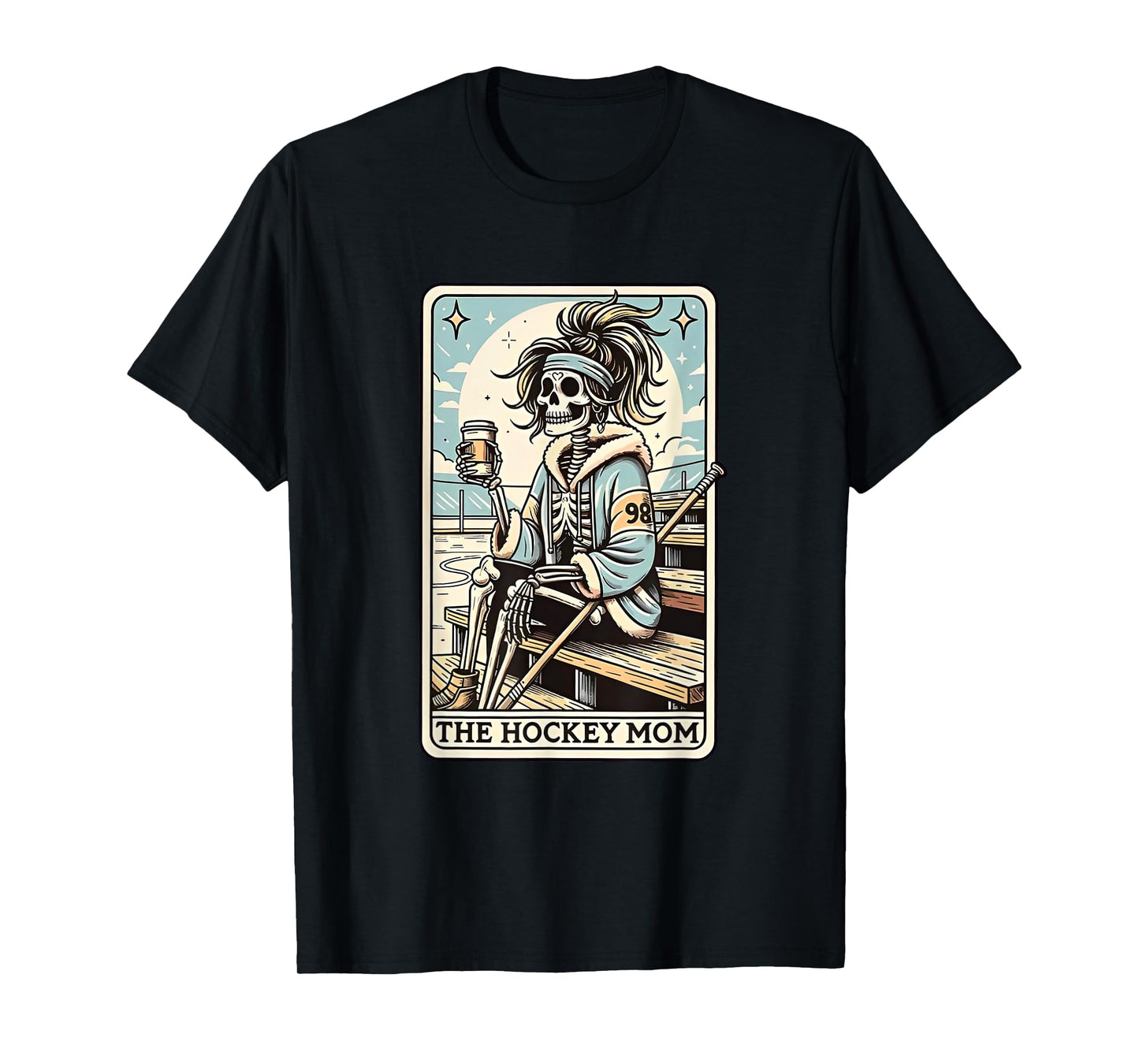 FUnny Trendy gift tee Hockey Mom Tarot Card T-Shirt - Unisex-Adults, Black, Small, Short Sleeve, T-Shirt