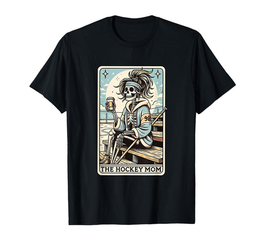 FUnny Trendy gift tee Hockey Mom Tarot Card T-Shirt - Unisex-Adults, Black, Small, Short Sleeve, T-Shirt