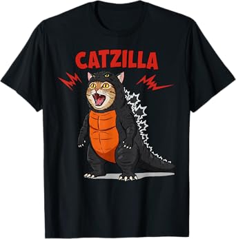 Cute Catzilla Cat Japanese Art Funny Gifts For Men Women Kid T-Shirt