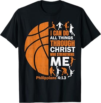 Basketball T Shirt Christian Christ Bible Verse Men Players T-Shirt