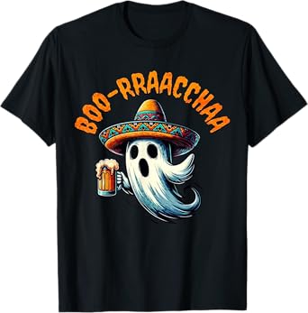 Boo-Racha Cute Ghost Beer Party Borracha Halloween Mexican T-Shirt
