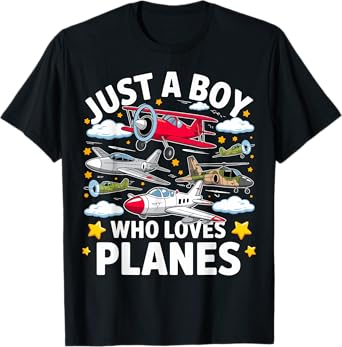Aircraft Lovers Just A Boy Who Loves Planes Airplane T-Shirt