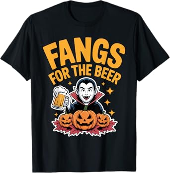 Fangs for The Beer Dracula Humor Halloween Party T-Shirt