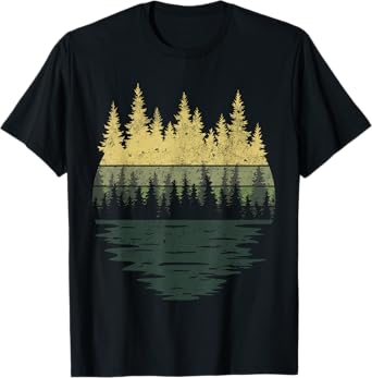 Vintage Graphic Tees Nature Outdoor Forest Trees Mens Art T-Shirt