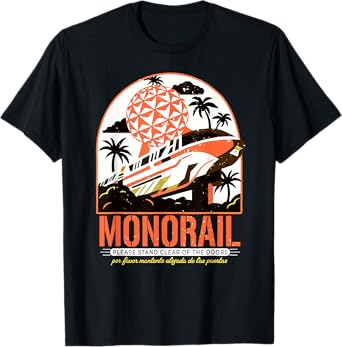 Monorail, Please Stand Clear of The Doors, Theme Park, Retro T-Shirt