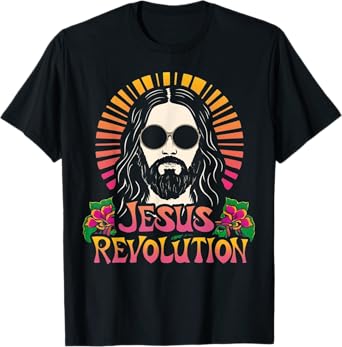 Jesus Revolution Christian Faith Retro Groovy Hippie Flower T-Shirt