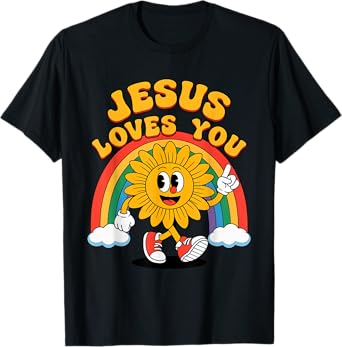 Jesus Loves You Christian Faith God Church Funny Sunflower T-Shirt