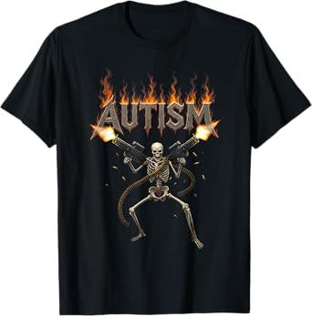 Autism Skeleton Funny Oddly Specific Meme Autistic Awareness T-Shirt