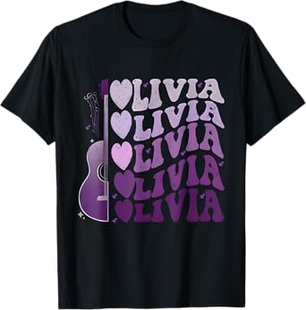 Funny Girl Retro Olivia First Name Personalized Groovy 80's T-Shirt