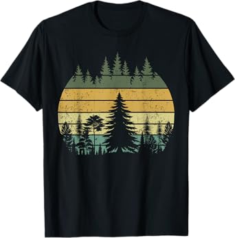 Vintage Wildlife Nature Forest Trees Hiking Outdoors T-Shirt