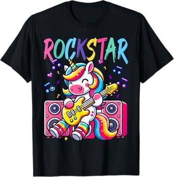 Unicorn Rock Star Guitar Rockin' Music Singer Funny Kids T-Shirt