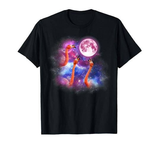 Flamingo Howling At The Moon Wildlife colorful flamingo T-Shirt