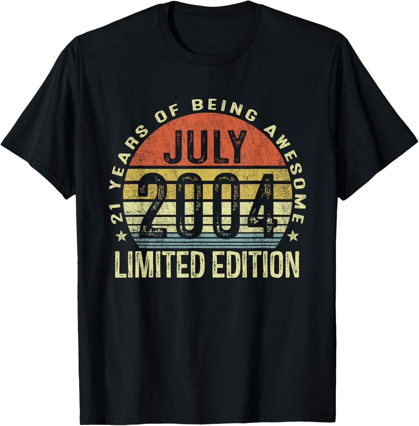 July 2004 21st Birthday Gifts For Men Women 21 Year Old T-Shirt