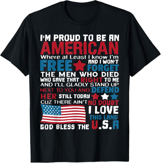 American Proud to be Patriotic featuring USA Flag Merican T-Shirt