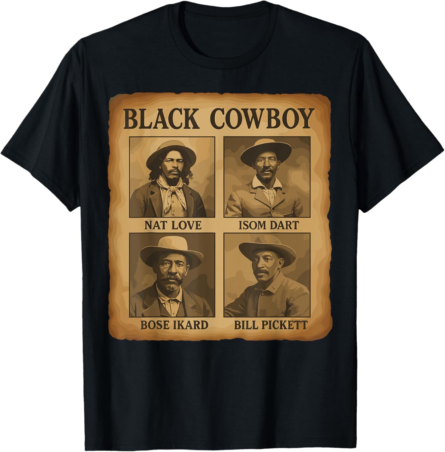 Black Cowboy Western Rodeo Melanin Black History Texas Men T-Shirt