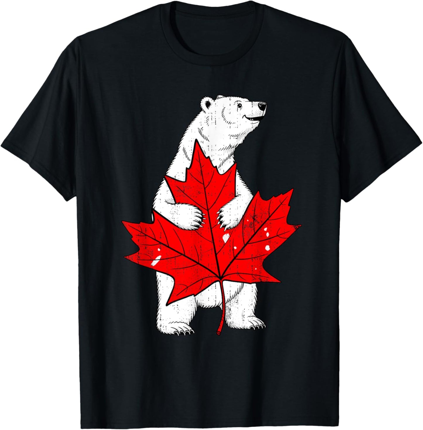 Animal Bear Maple Leaf Canadian Flag Funny Canada Day T-Shirt