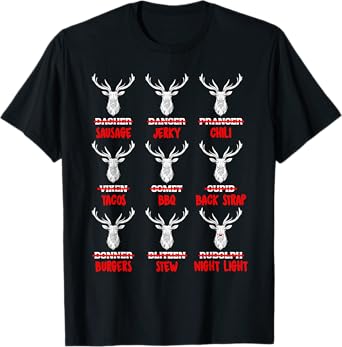 Funny Reindeer T Shirt Meat Lover T Shirt I Love Meat Shirt T-Shirt