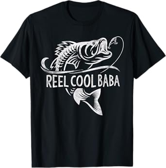 Reel Cool Baba Fishing Gifts Baba Father's Day T-Shirt