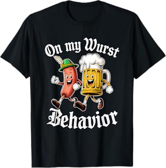 Funny German Beer Lover Outfit Oktoberfest Sausage T-Shirt