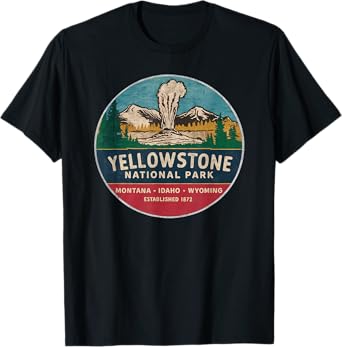 Yellowstone national park Mountain 80s Outdoor Souvenir T-Shirt