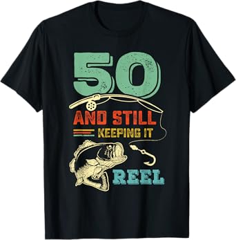 50th Birthday Fishing | Turning 50 | Fisherman Mens Pun Gift T-Shirt