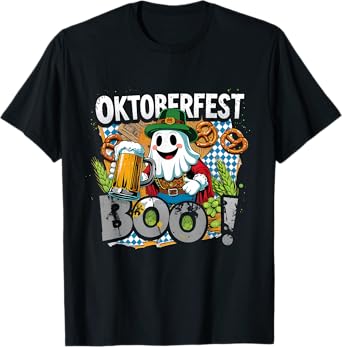 Oktoberfest Boo Ghost Beer Pretzel Funny German Design T-Shirt