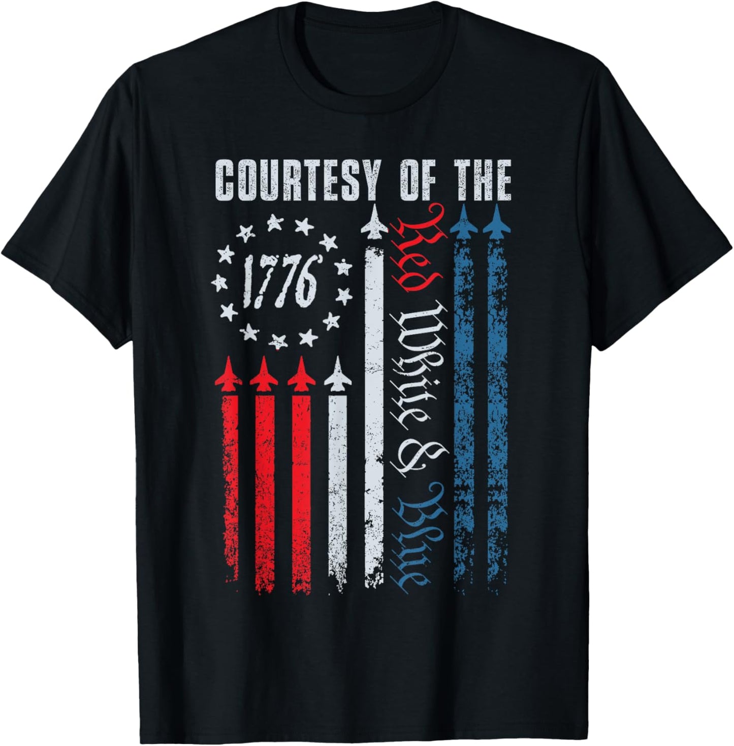 Courtesy Of The Red White And Blue Vintage America US Flag T-Shirt